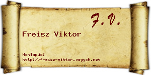 Freisz Viktor névjegykártya